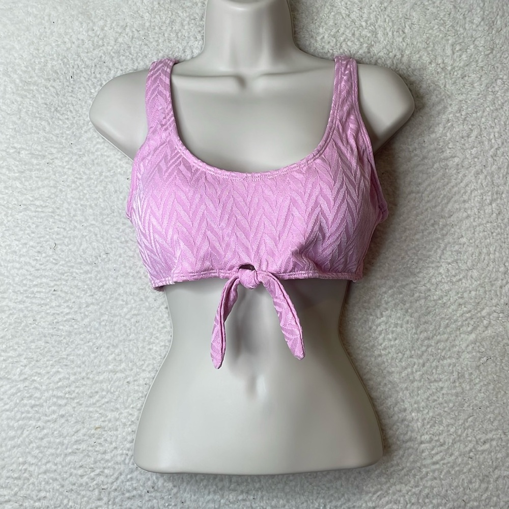 NWT Salt + Cove Womens Scoop Neck Pink Bikini Swim Top SIZE JUNIORS LARGE - Picture 2 of 6
